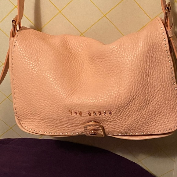 TED BAKER Pink salmon leather Markun Cross Body Bag - Picture 12 of 16